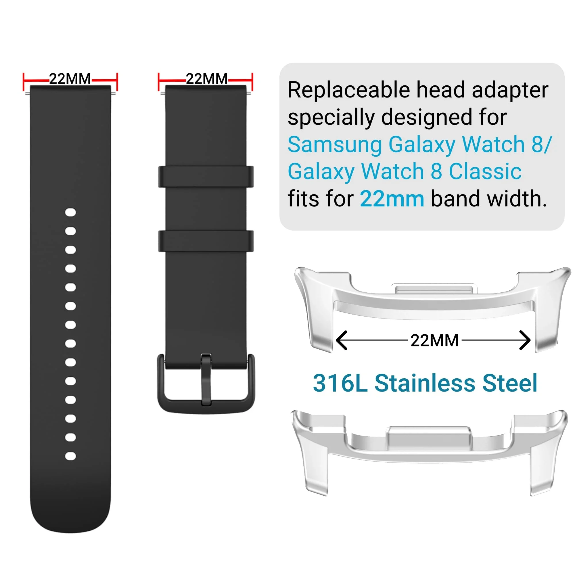 2PCS Stainless Steel Watch Ada - Watch Band Connector avis et prix