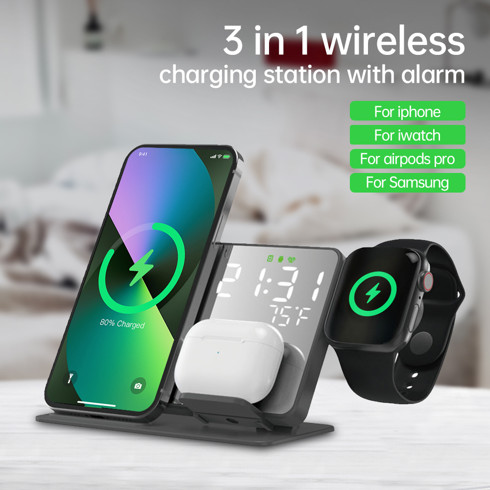 3 in 1 Wireless Charger For iP - Smartwatch Case avis et prix