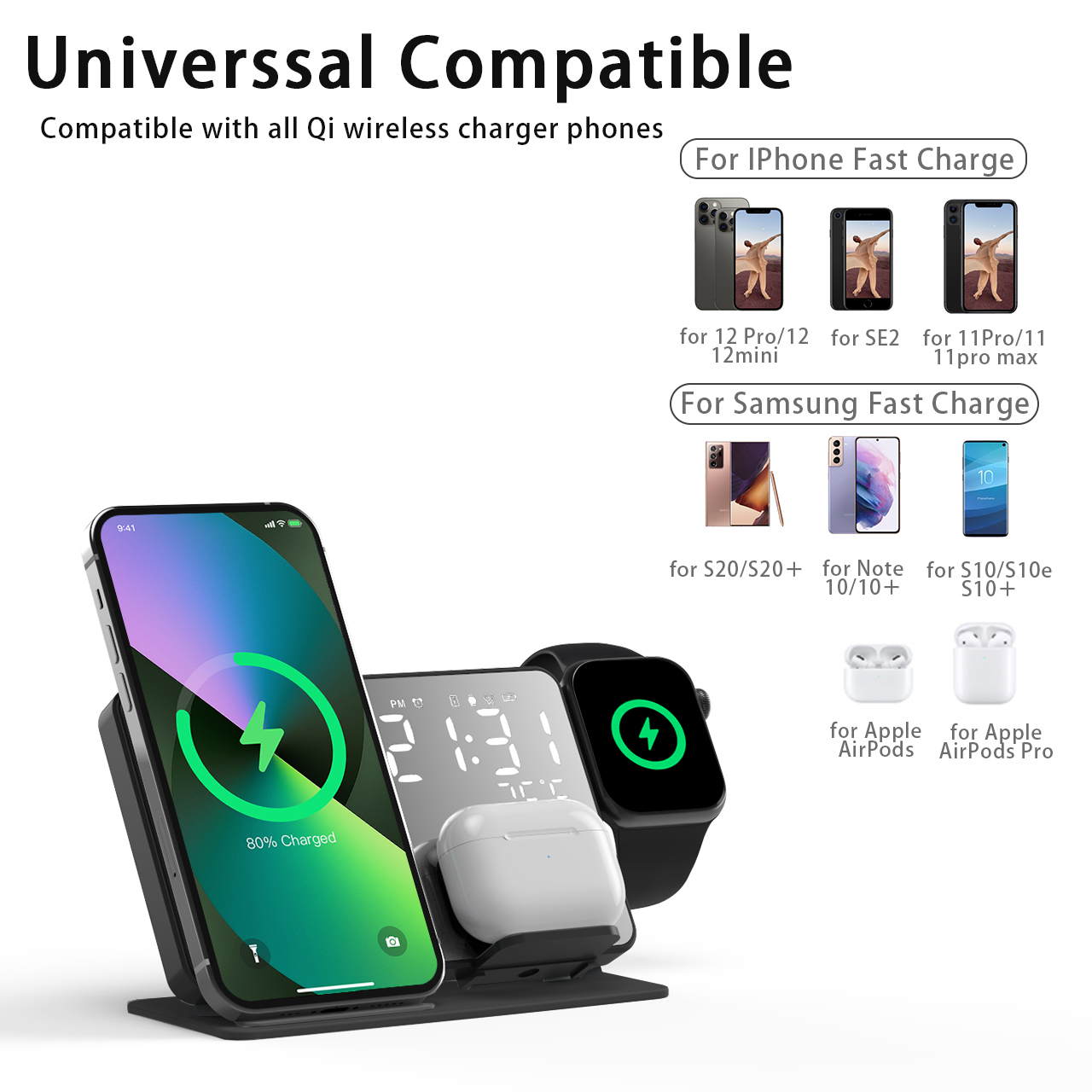 3 in 1 Wireless Charger For iP - Smartwatch Case avis et prix
