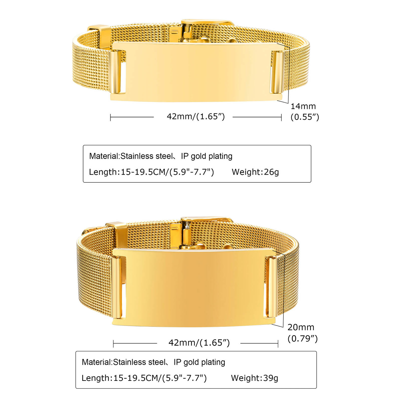 Personalized Photo Bracelet, S - Stainless Mesh Band avis et prix