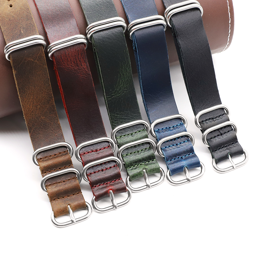Genuine Leather Watch Band 18m - Nylon Nato Strap avis et prix