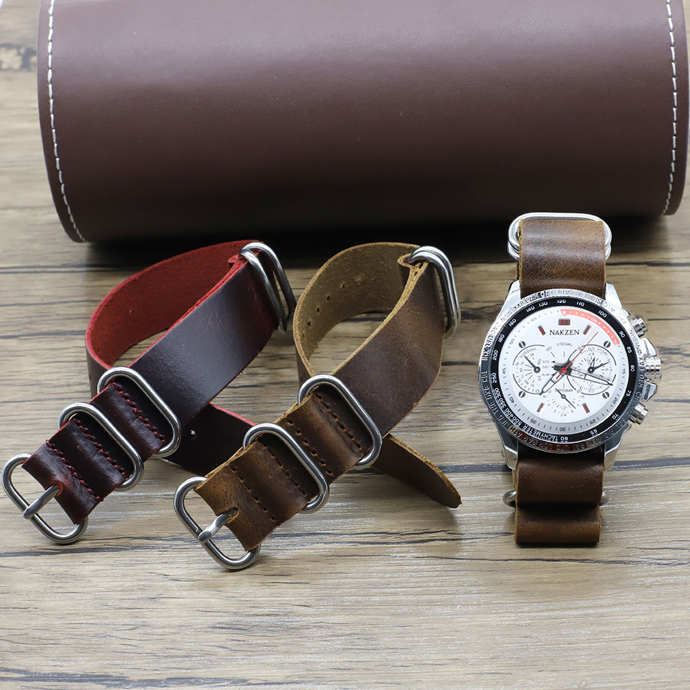 Genuine Leather Watch Band 18m - Nylon Nato Strap avis et prix