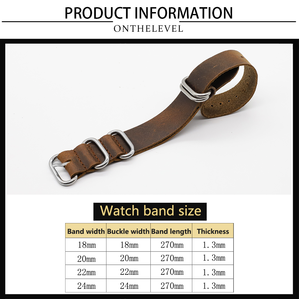 Genuine Leather Watch Band 18m - Nylon Nato Strap avis et prix