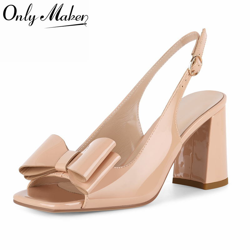 Onlymaker Women Square Toe Bow - Leather Classic Strap avis et prix