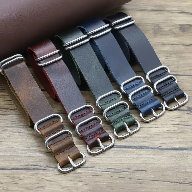 Vintage Genuine Leather Watch  - Nylon Nato Strap avis et prix