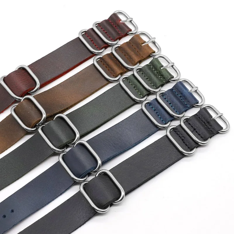 Vintage Genuine Leather Watch  - Nylon Nato Strap avis et prix