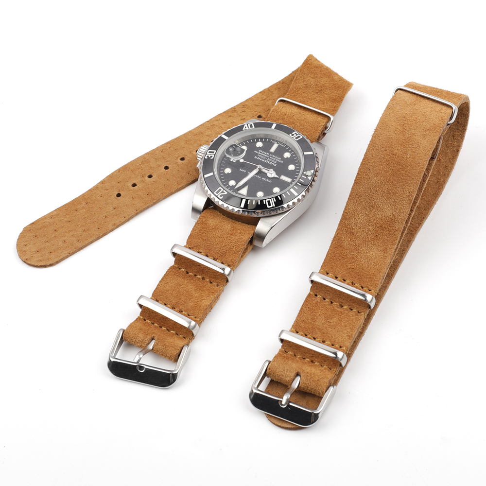 Soft Retro Suede Genuine Leath - Nylon Nato Strap avis et prix