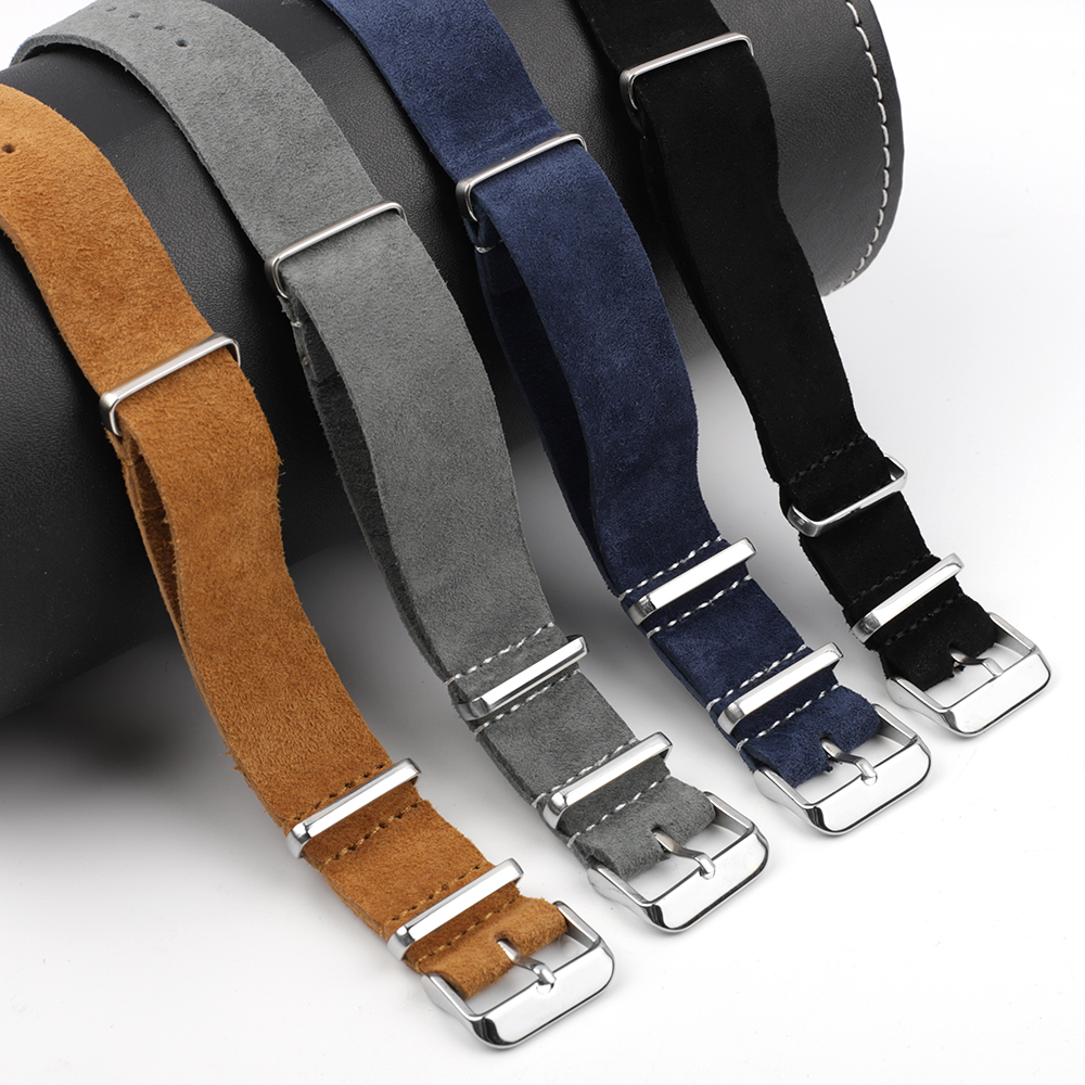 Soft Retro Suede Genuine Leath - Nylon Nato Strap avis et prix