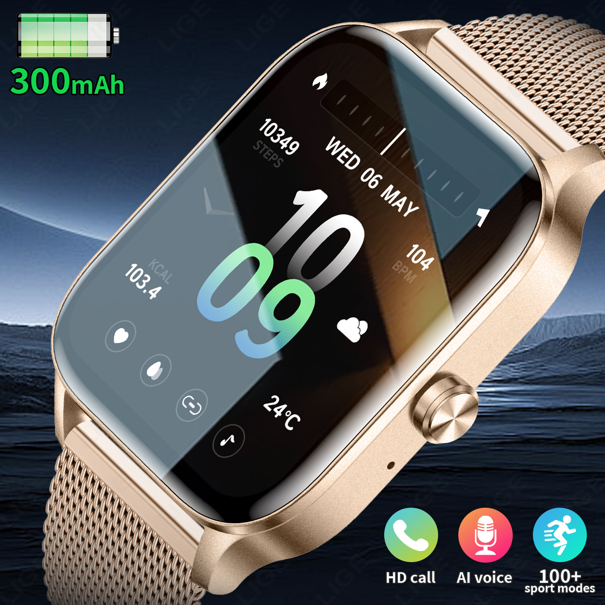 LIGE Fashion Smart Watch Women - Smartwatch Custom avis et prix
