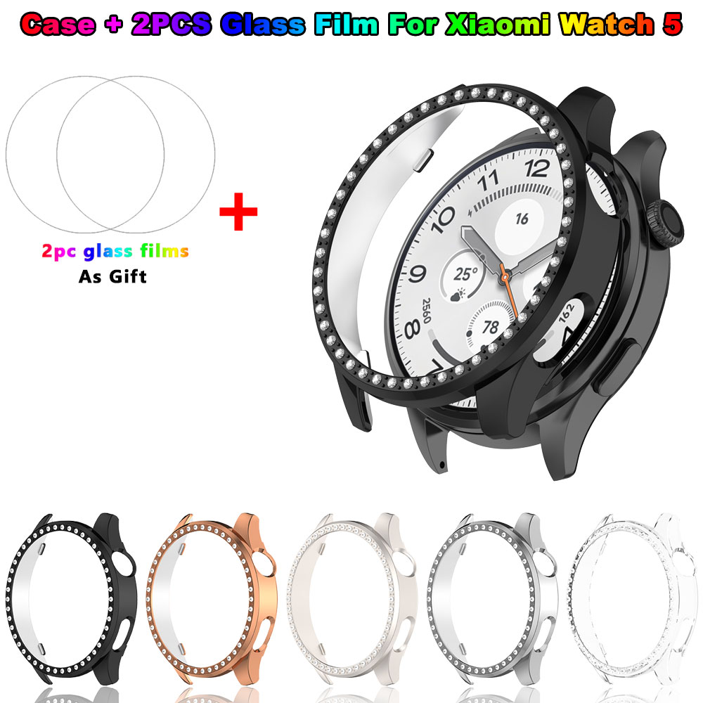 Bling PC Case + Glass Film For - Android Smartwatch Accessories avis et prix