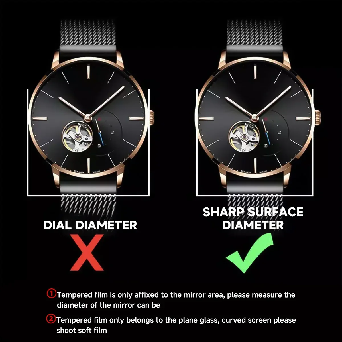 26-46mm Universal Tempered Gla - Watch Face Protector avis et prix