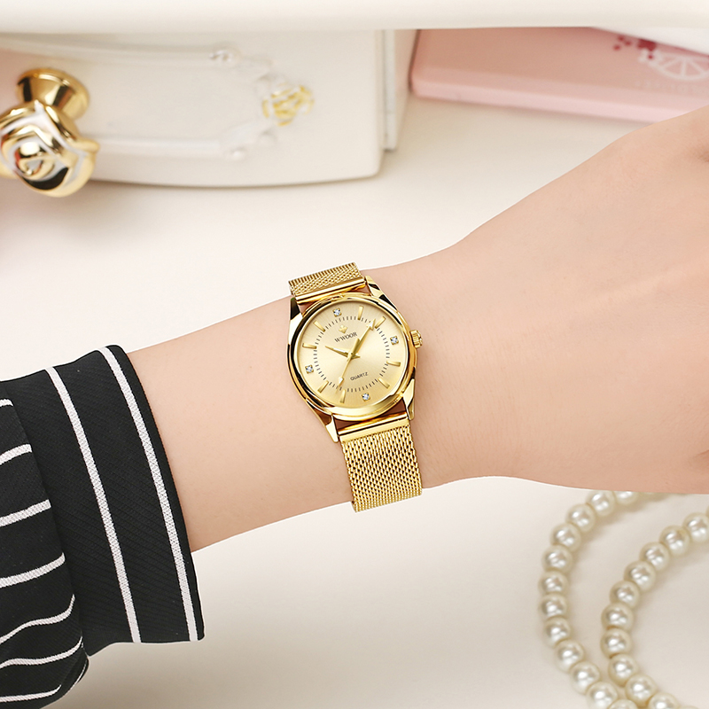WWOOR Luxury Brand Dress Gold  - Stainless Mesh Band avis et prix