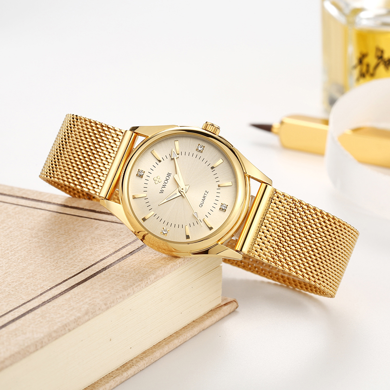 WWOOR Luxury Brand Dress Gold  - Stainless Mesh Band avis et prix