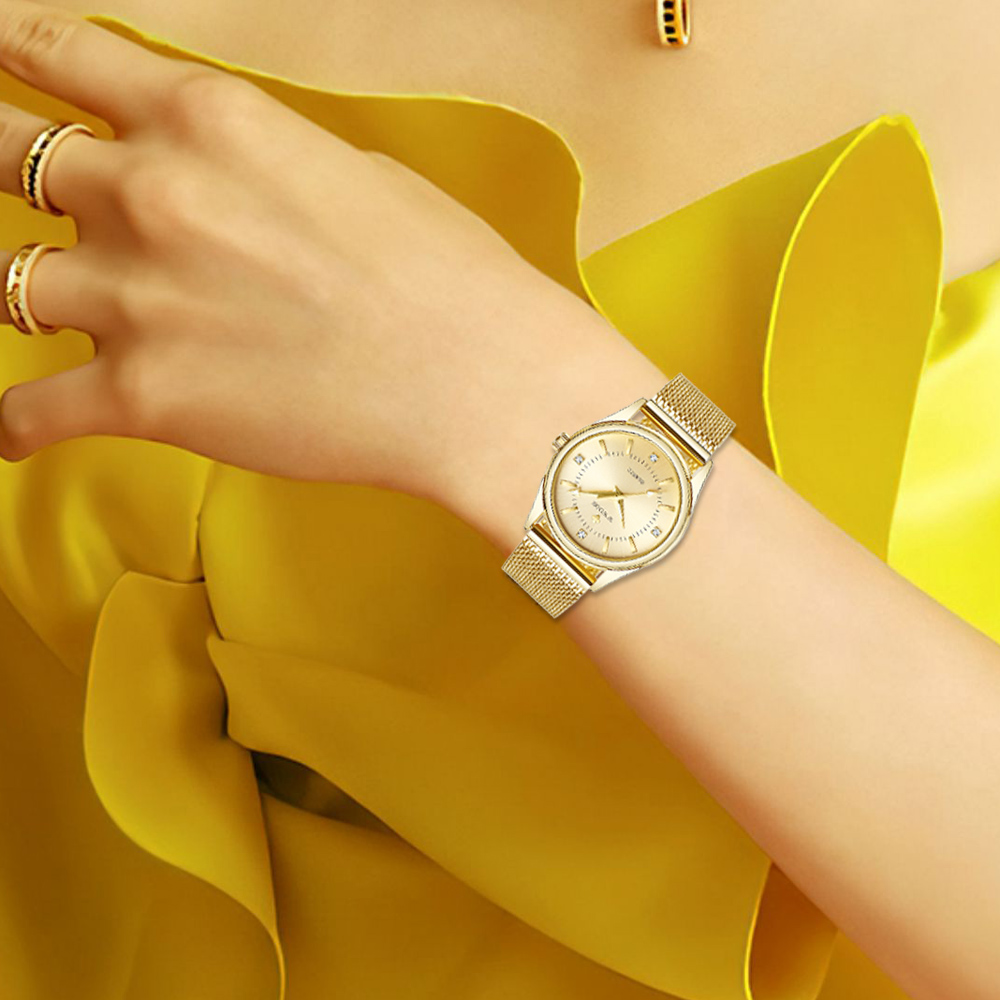 WWOOR Luxury Brand Dress Gold  - Stainless Mesh Band avis et prix